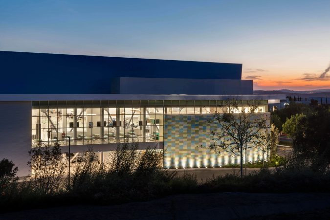 Sunset shot of Ladera Sports Center exterior